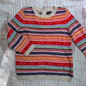 TALBOTS like new! cute super soft stripe texture fair isle sweater size S petite